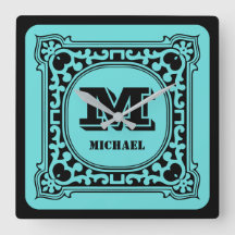 ヴィンテージグリーン装飾アルファベット名モノグラム