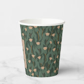 ヴィンテージグリーン赤面フローラボ結婚ホカスタムズ 紙コップ (左)
