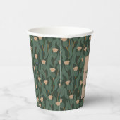 ヴィンテージグリーン赤面フローラボ結婚ホカスタムズ 紙コップ (右)