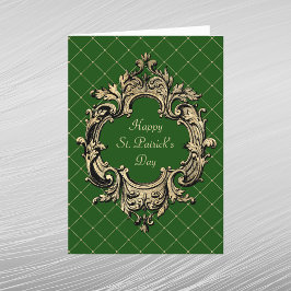 ヴィンテージグリーン金ゴールド華美St patricks day シーズンポストカード