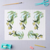 ヴィンテージグリーン鎌状赤血球鳥デクページ 薄葉紙 (クラフト)