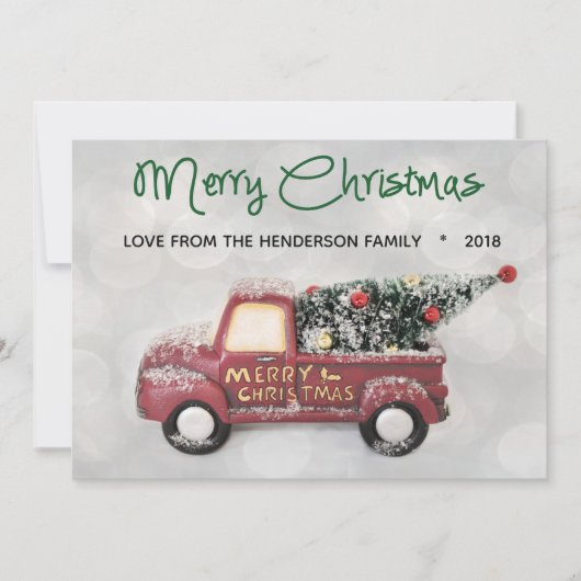 ヴィンテージグリーン1950年代のシェブメリークリスマス シーズンカード (正面)