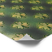 ヴィンテージグリーン、グレーとオレンジのシャムロックセントパトリック ポスター (角)