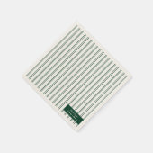 ヴィンテージグリーン&ベージュ色ナプキンスforウェディングレセプション スタンダードカクテルナプキン (角)