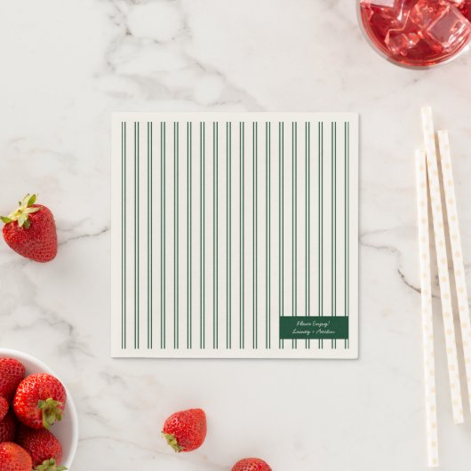 ヴィンテージグリーン&ベージュ色ナプキンスforウェディングレセプション スタンダードカクテルナプキン (インサイチュ)