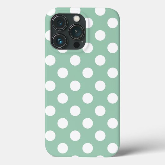 ヴィンテージグリーン、大水玉模様iPhoneカバー Case-Mate iPhoneケース (裏面)