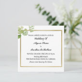 ヴィンテージグリーン 水彩 レズビアン ウェディング 招待状 (スタンド正面)