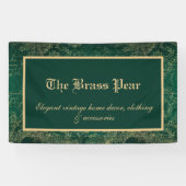 ヴィンテージグリーン&金ゴールドエフェメラ 横断幕 (横)