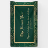 ヴィンテージグリーン&金ゴールドエフェメラ 横断幕 (縦)