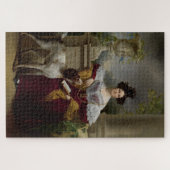 ヴィンテージグルジア読ポートレートの愛犬 ジグソーパズル (横)