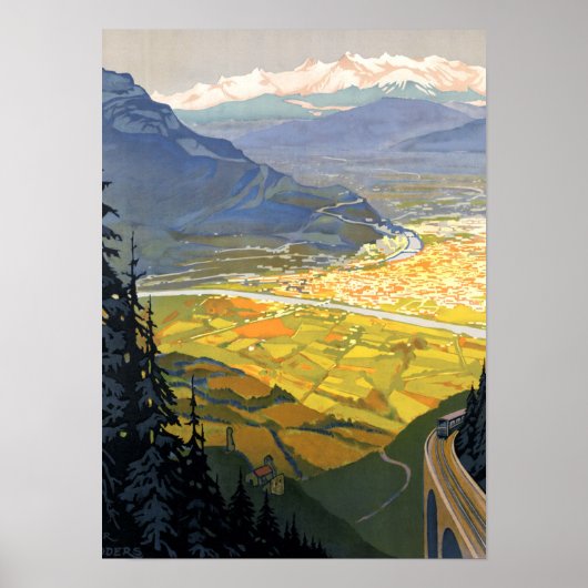 ヴィンテージグルノーブル・フランス鉄道 ポスター (正面)