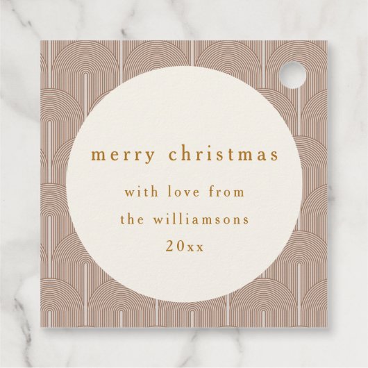 ヴィンテージグルービジオメトリックラインカスタムクリスマス フェイバータグ (裏面)