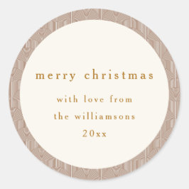 ヴィンテージグルービジオメトリックラインカスタムクリスマス ラウンドシール