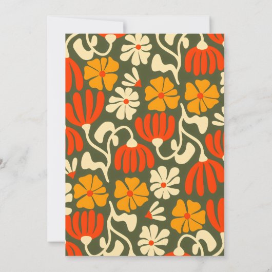 ヴィンテージグルービーフラワーハローシックス60誕生日 招待状 (裏面)