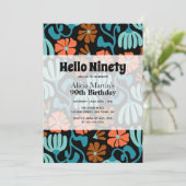 ヴィンテージグルービーフラワーハローナイ90誕生日 招待状 (スタンド正面)