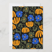 ヴィンテージグルービーフラワーハローフィフティブラック誕生日 招待状 (裏面)