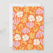 ヴィンテージグルービーフラワーSweet sixteen16誕生日 招待状 (裏面)