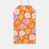 ヴィンテージグルーヴィフラワーオレンジ誕生日ありがとう ギフトタグ (裏面)