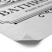 ヴィンテージグレイお手洗い席に着おもしろいいて ポスター (角)