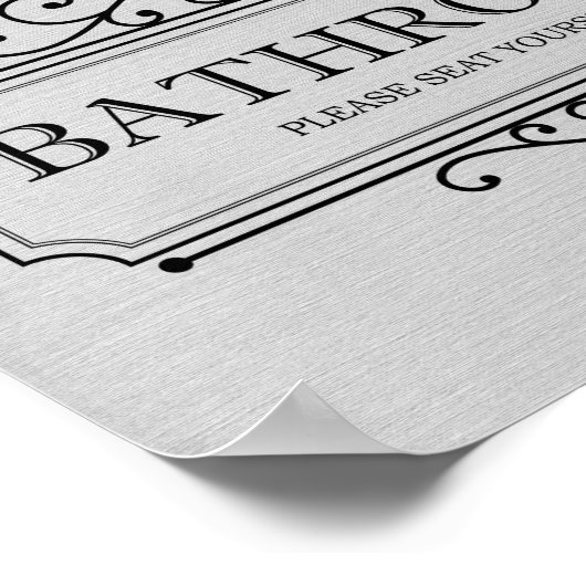 ヴィンテージグレイお手洗い席に着おもしろいいて ポスター (角)