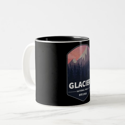ヴィンテージグレイシャーナショナルパークモンタナマウンテン ツートーンマグカップ (正面左)
