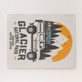 ヴィンテージグレイシャーナショナルパークロードトリップモンタナ ジグソーパズル (横)