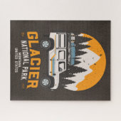 ヴィンテージグレイシャーナショナルパークロードトリップモンタナ ジグソーパズル (横)