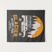 ヴィンテージグレイシャーナショナルパークロードトリップモンタナ タペストリー (正面(横))