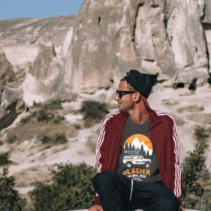 ヴィンテージグレイシャーナショナルパークロードトリップモンタナ Tシャツ