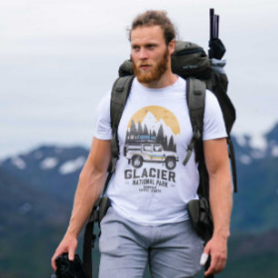 ヴィンテージグレイシャーナショナルパークロードトリップモンタナ Tシャツ