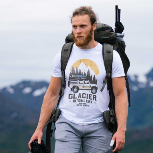 ヴィンテージグレイシャーナショナルパークロードトリップモンタナ Tシャツ