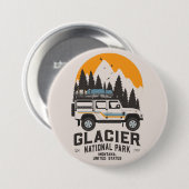 ヴィンテージグレイシャーナショナルパークロードトリップモンタナB 缶バッジ (正面&裏面)