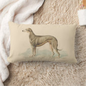 ヴィンテージグレイハウンドウィペットプリント ランバークッション (ブランケット)