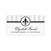 ヴィンテージグレイフランスの（紋章の）フラ・ダ・リ差出人住所 ラベル (正面)