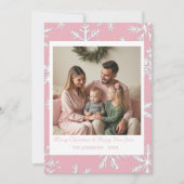 ヴィンテージグレイモダンスノーフレーク写真ホリデーカード シーズンカード (正面)