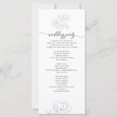 ヴィンテージグレイモダンフローラ結婚式 プログラム (裏面)