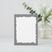 ヴィンテージグレイ引き裂き紙カスタム縁どテンプレート ポストカード (スタンド正面)