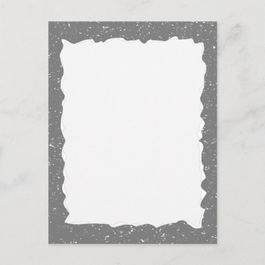 ヴィンテージグレイ引き裂き紙カスタム縁どテンプレート ポストカード (正面)