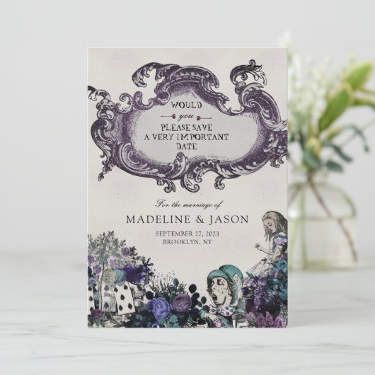 ヴィンテージグレイ暗黒のアリスのワンダーランド結婚ズ セーブザデート (スタンド正面)