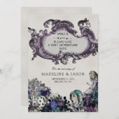 ヴィンテージグレイ暗黒のアリスのワンダーランド結婚ズ セーブザデート (正面/裏面)