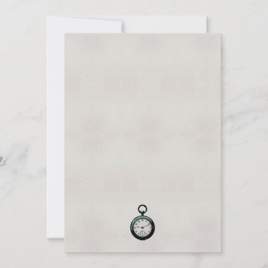 ヴィンテージグレイ暗黒のアリスのワンダーランド結婚ズ 招待状 (裏面)