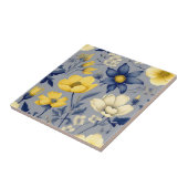 ヴィンテージグレイ植物黄フローラ タイル (側面)