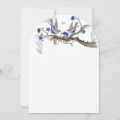 ヴィンテージグレイ王室のバーズブルーさくらんぼ 招待状 (裏面)