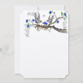 ヴィンテージグレイ王室のバーズブルーさくらんぼ 招待状 (裏面)