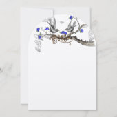 ヴィンテージグレイ王室のバーズブルーさくらんぼ 招待状 (裏面)