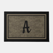 ヴィンテージグレイ素朴ウッドカスタムモノグラムデザイン ドアマット (正面)