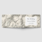 ヴィンテージグレイ結婚マーブルズゲストブックギフト ゲストブック (全面)