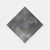 ヴィンテージグレイ飛んでいるこうもりオングレーテクスチャ スタンダードランチョンナプキン (角)