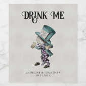 ヴィンテージグレイ飲む私の暗い不機嫌ハッタワイン ワインラベル (シングルラベル)