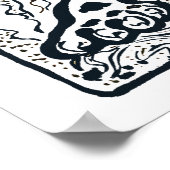 ヴィンテージグレイ・タイガー・イン・ザ・ジャングル・アート ポスター (角)